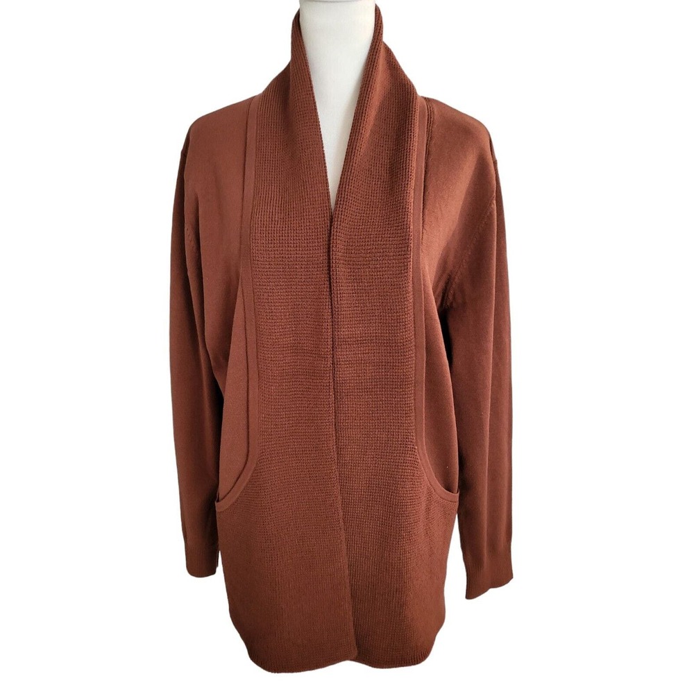 Chloe & Jasmine Wms NWT Sz XL Womans Rust Cardigan Open Sweater. 0935